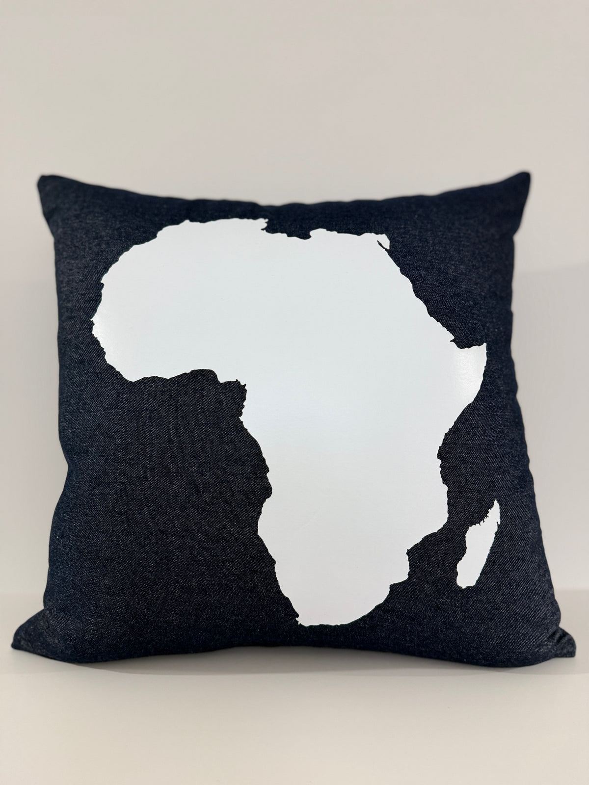 Africa Map Pillow Cover – 54 Countries of Africa - Denim