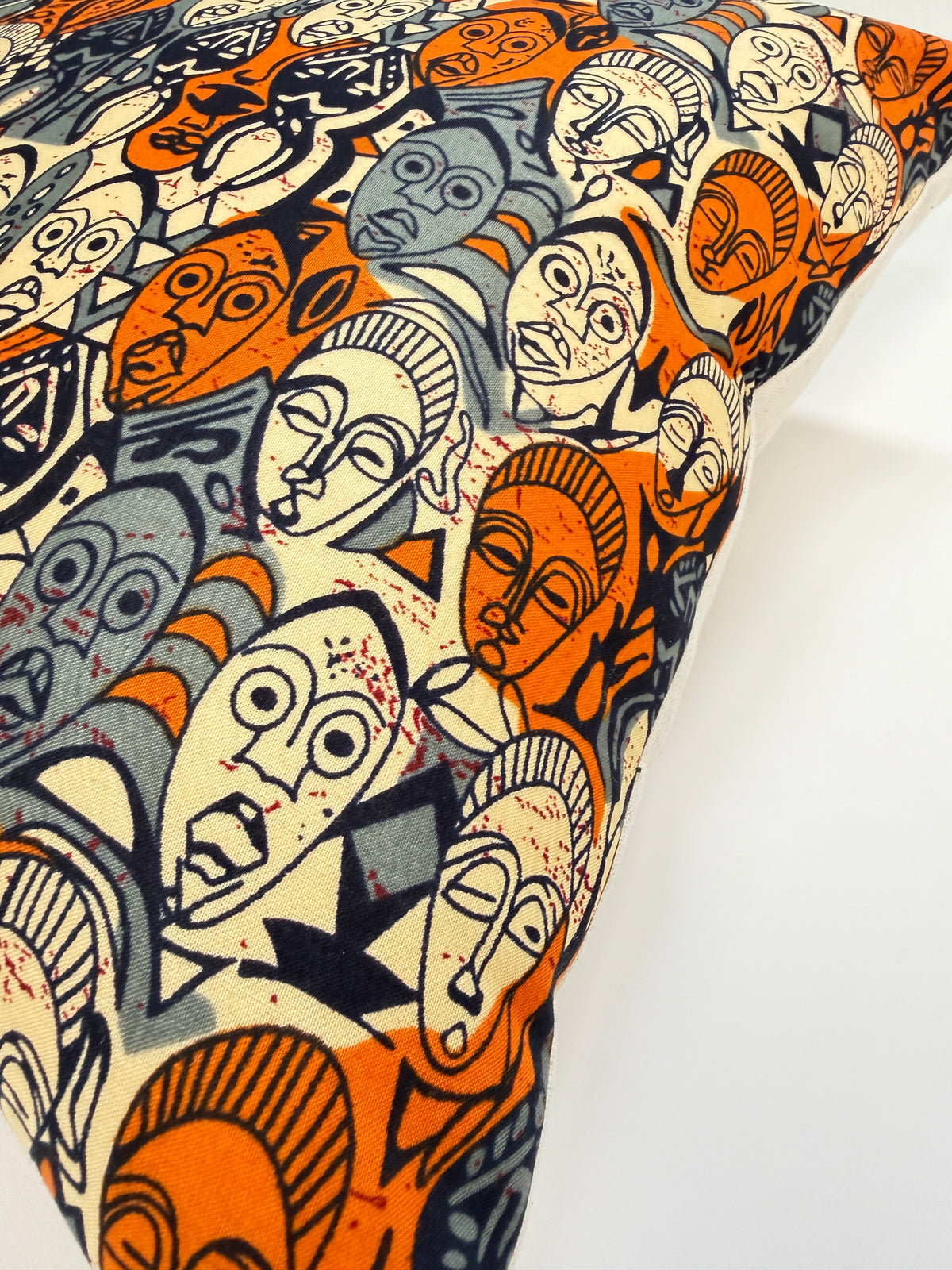 Ankara Tribal Mask Pillow Cover