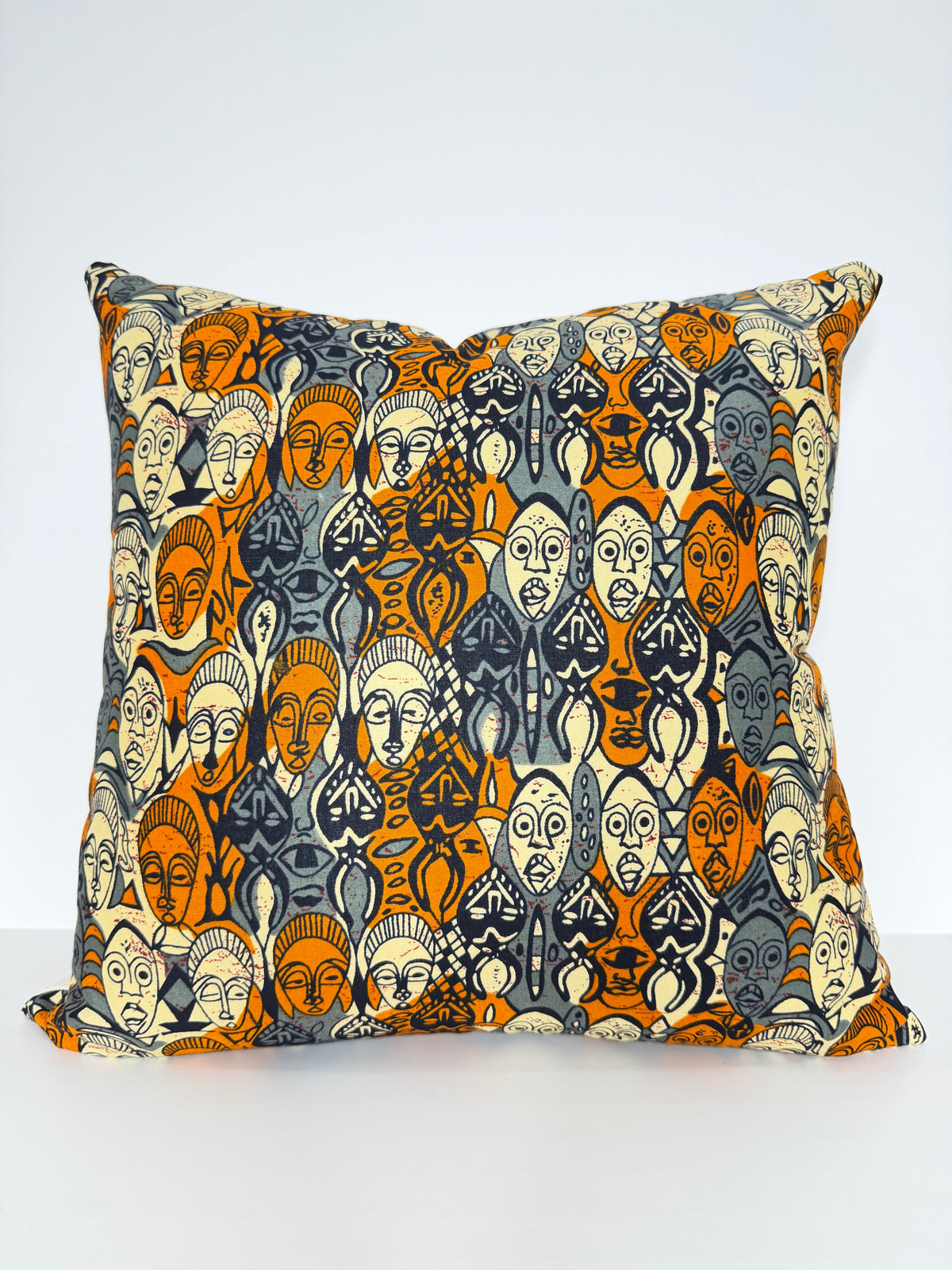 Ankara Tribal Mask Pillow Cover