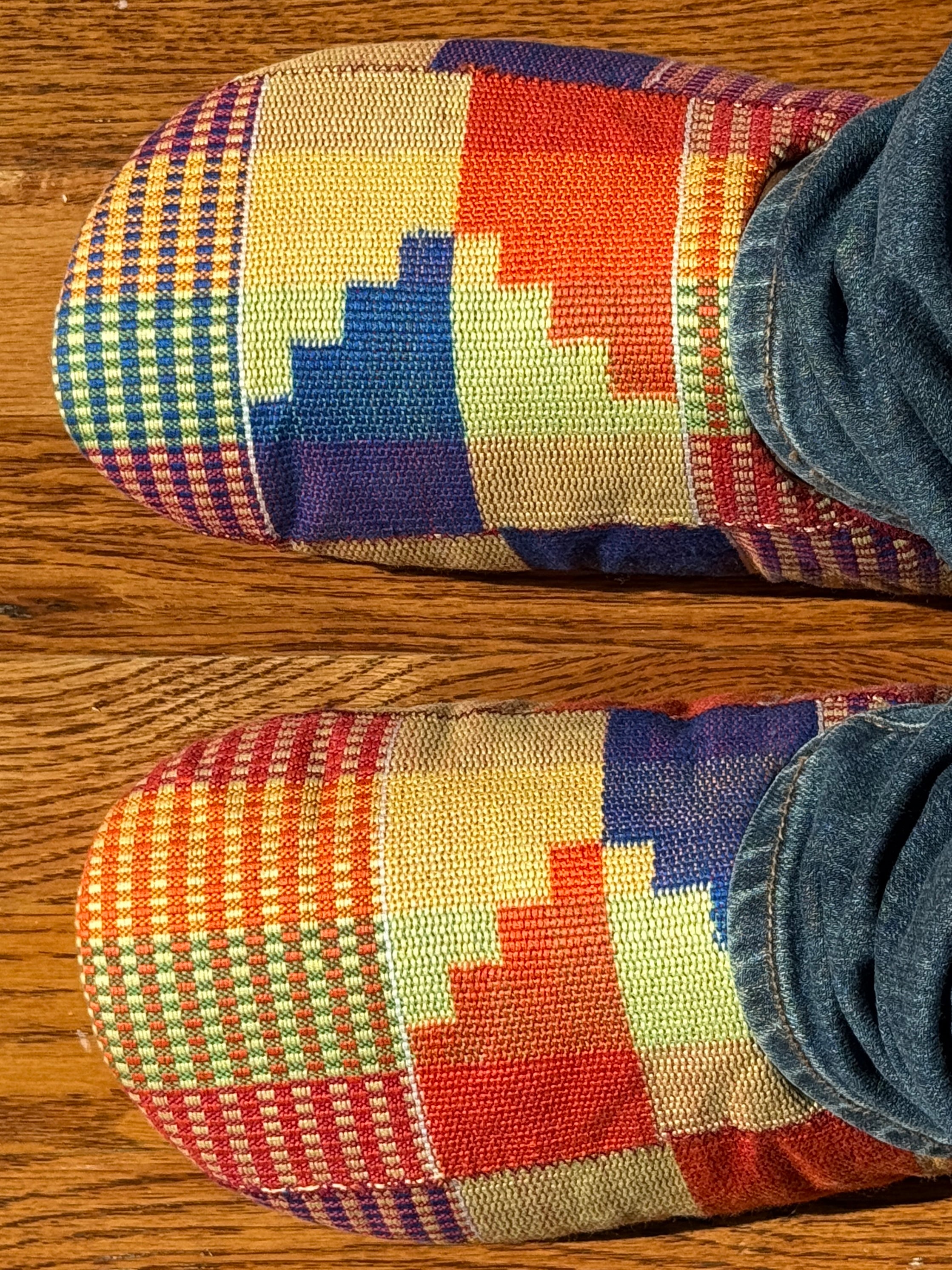 Maakye Kente Handwoven Mule - Orange