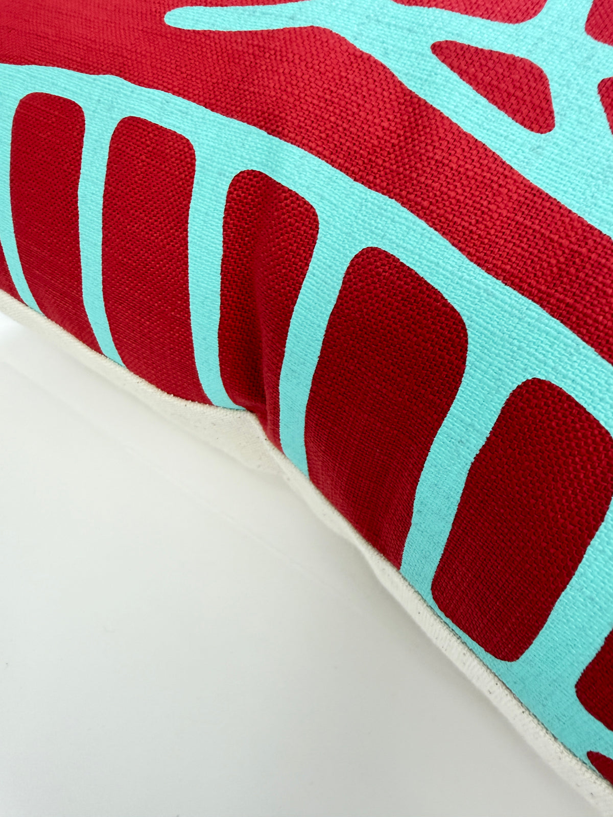 African Print Pillow Cover - Oversized Leaf Design BB