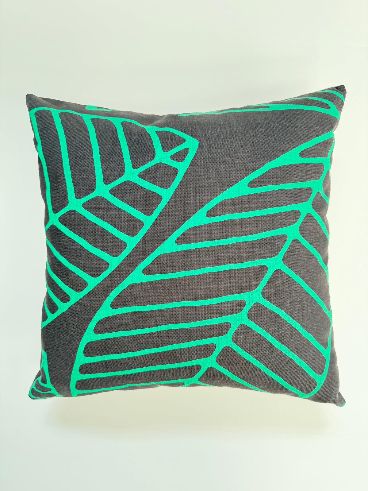 African Print Pillow Cover - Oversized Leaf Design GG
