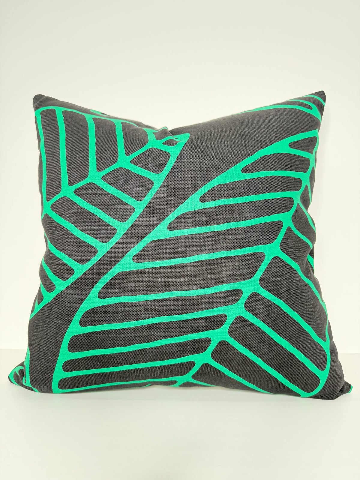 African Print Pillow Cover - Oversized Leaf Design GG