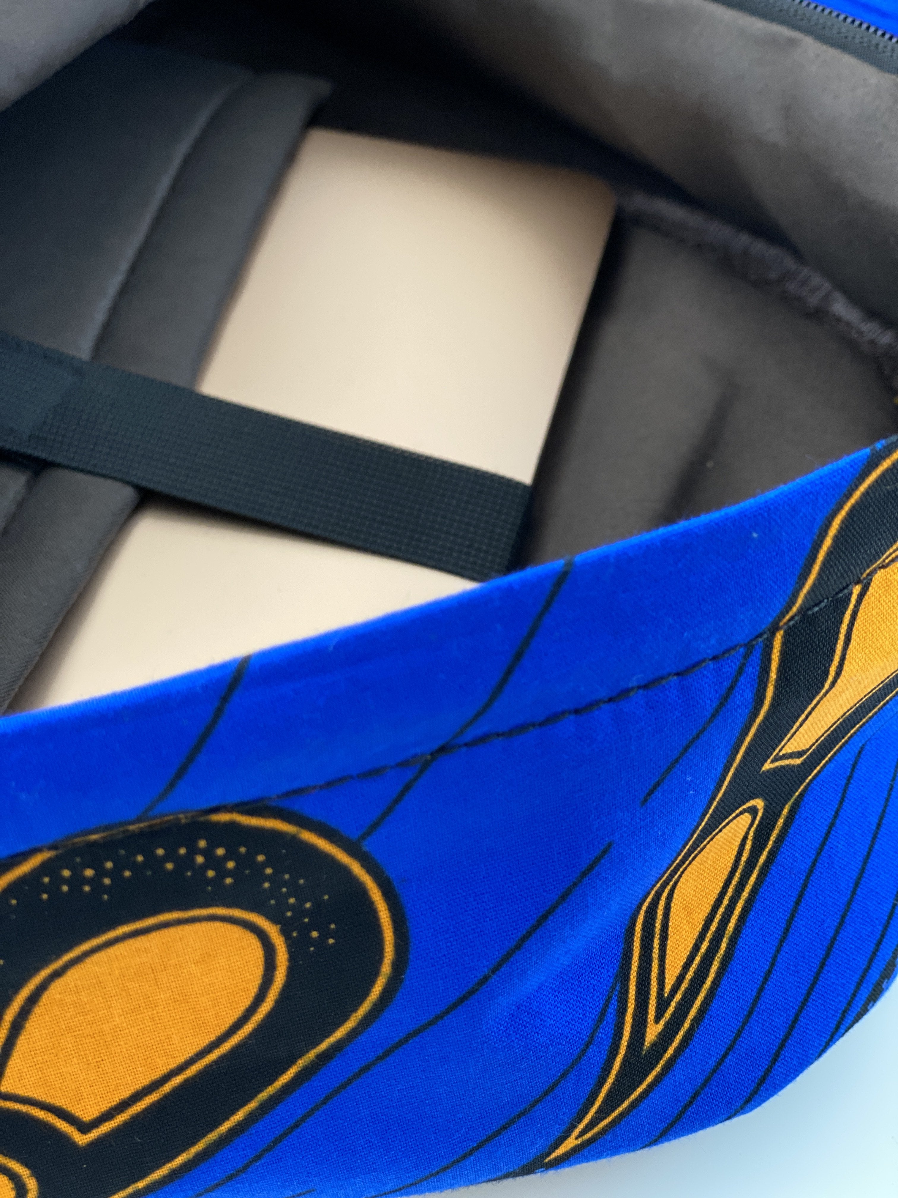 African Print Backpack - Peacock