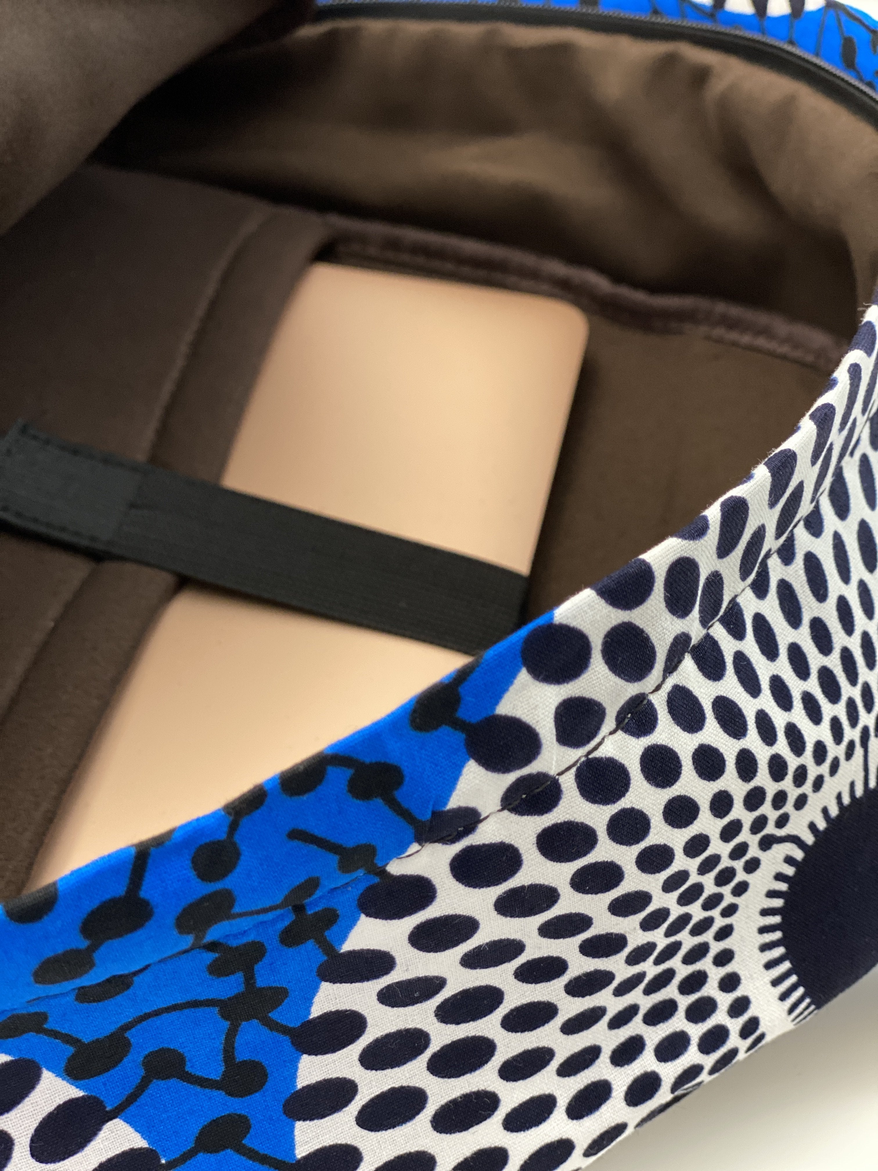 African Print Backpack - Record Blue