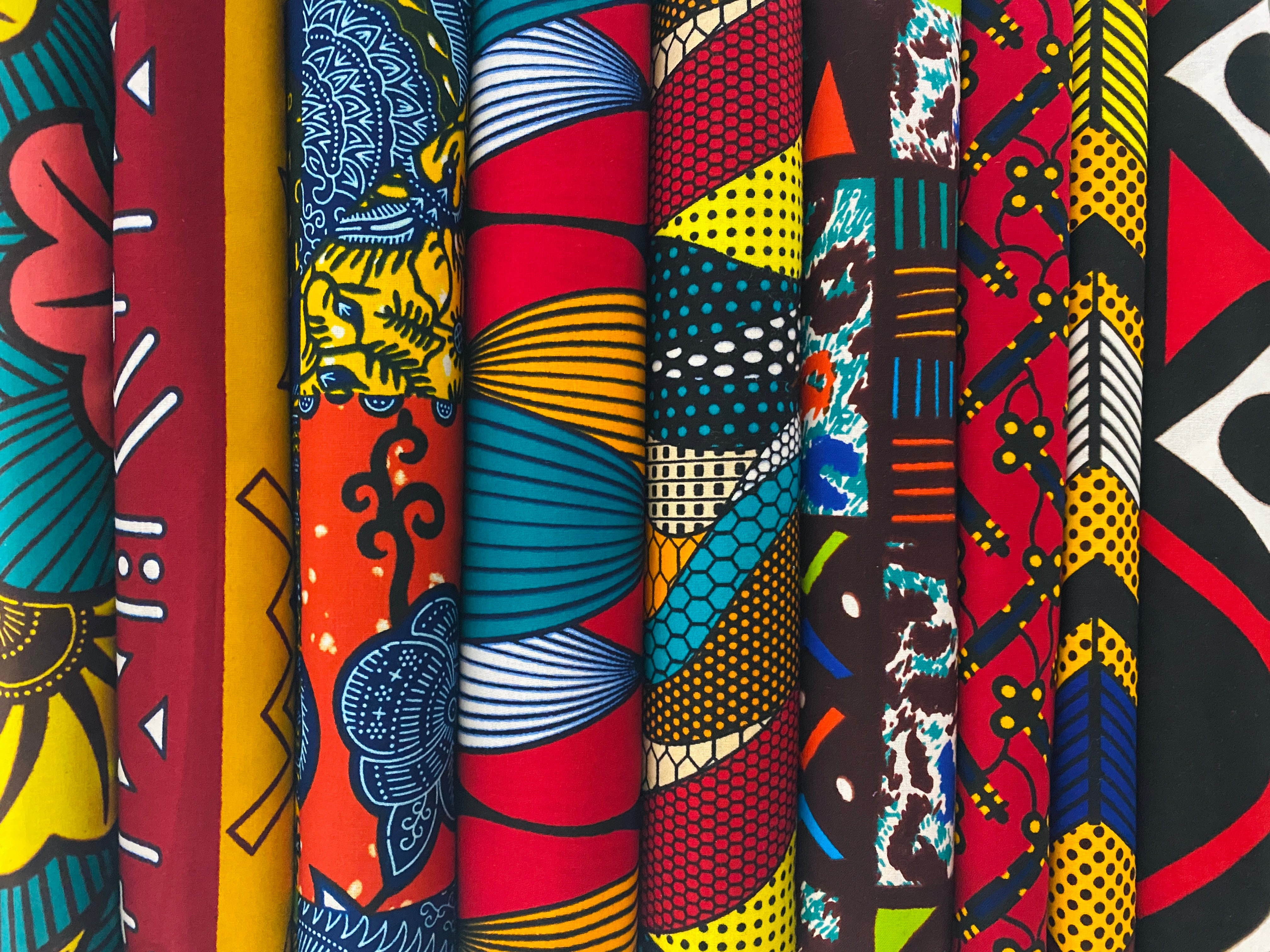 set of african fabric