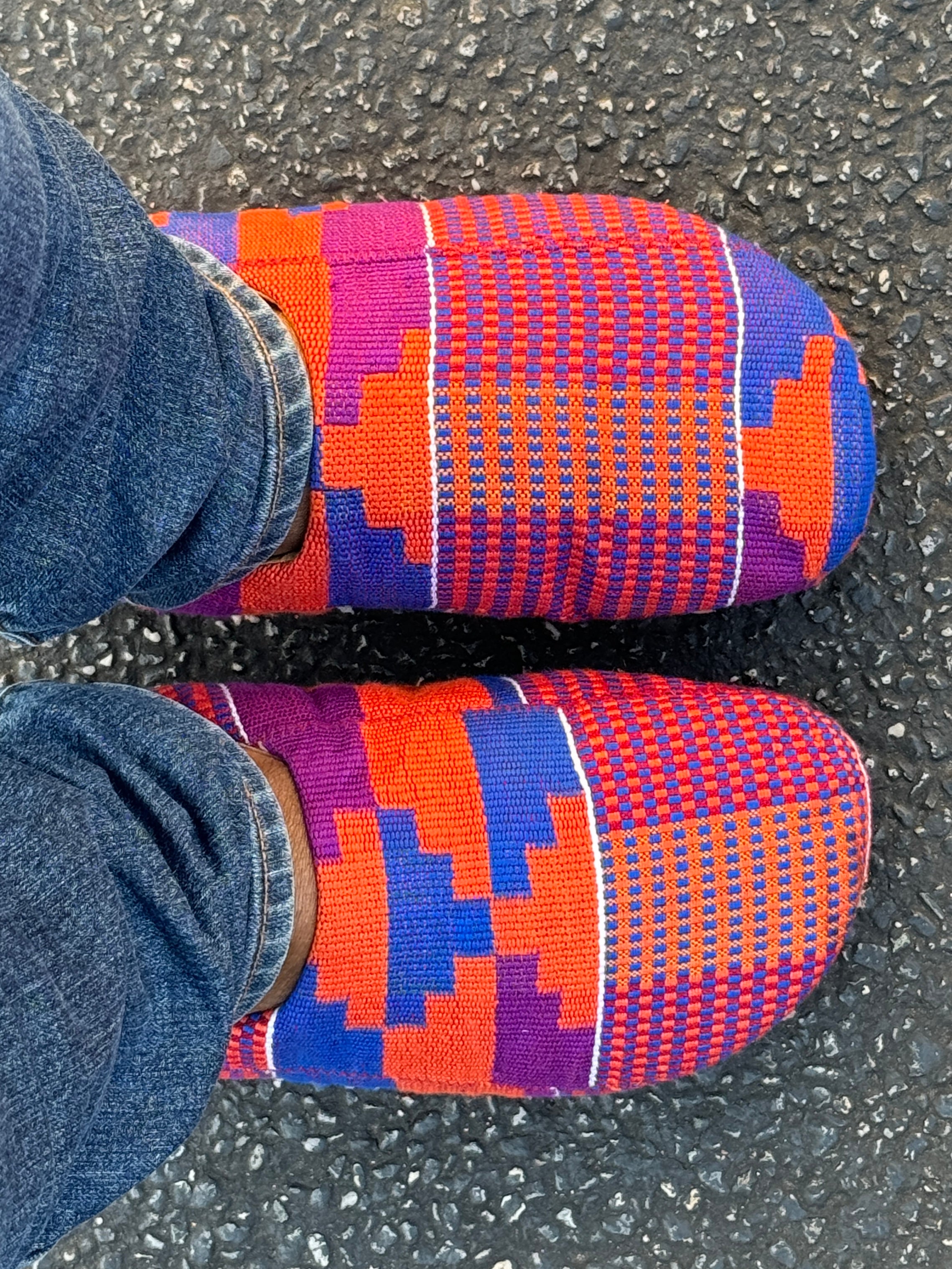 Maakye Kente Handwoven Mule - Purple