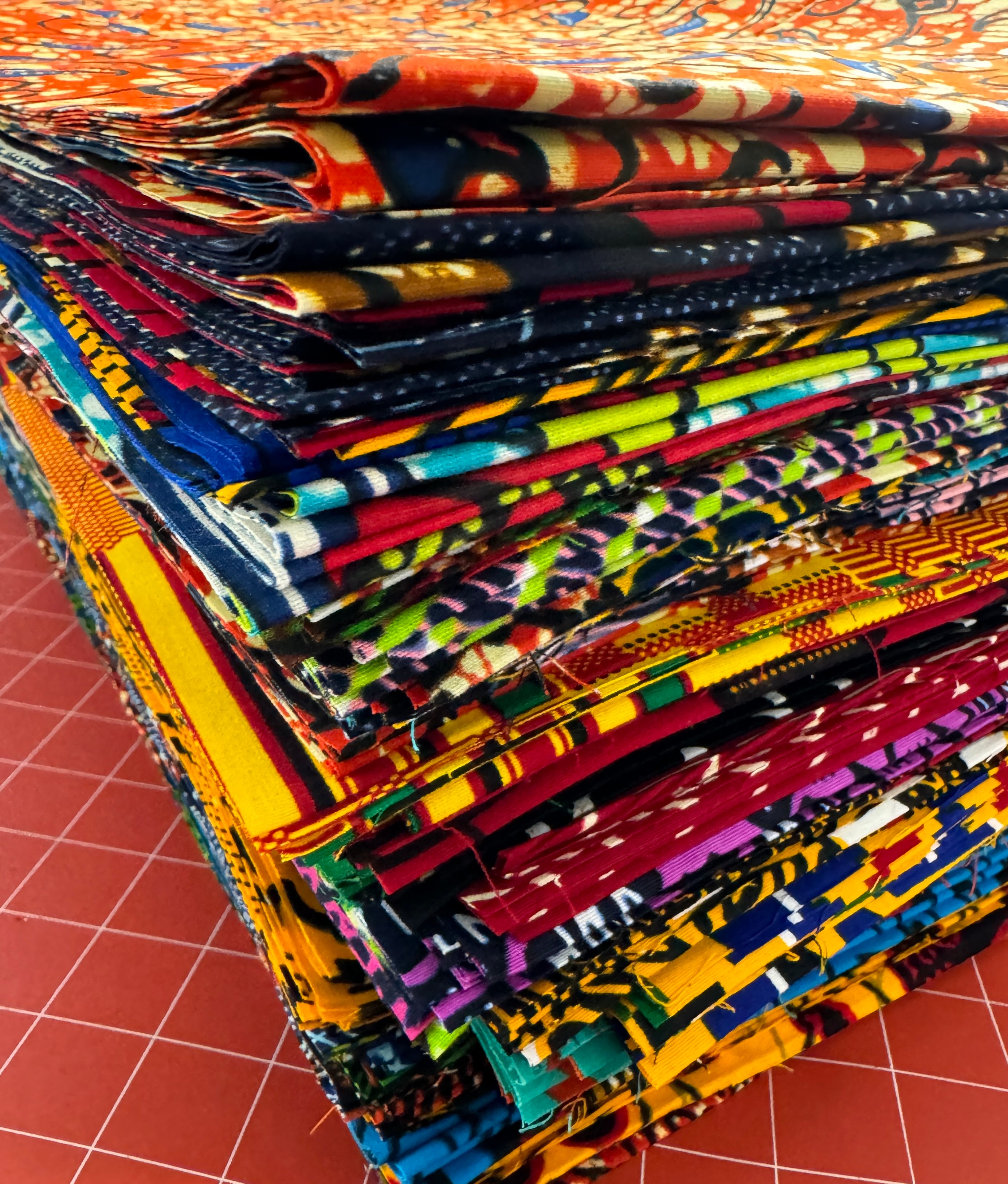 African Fabric Scraps - Wax Mix