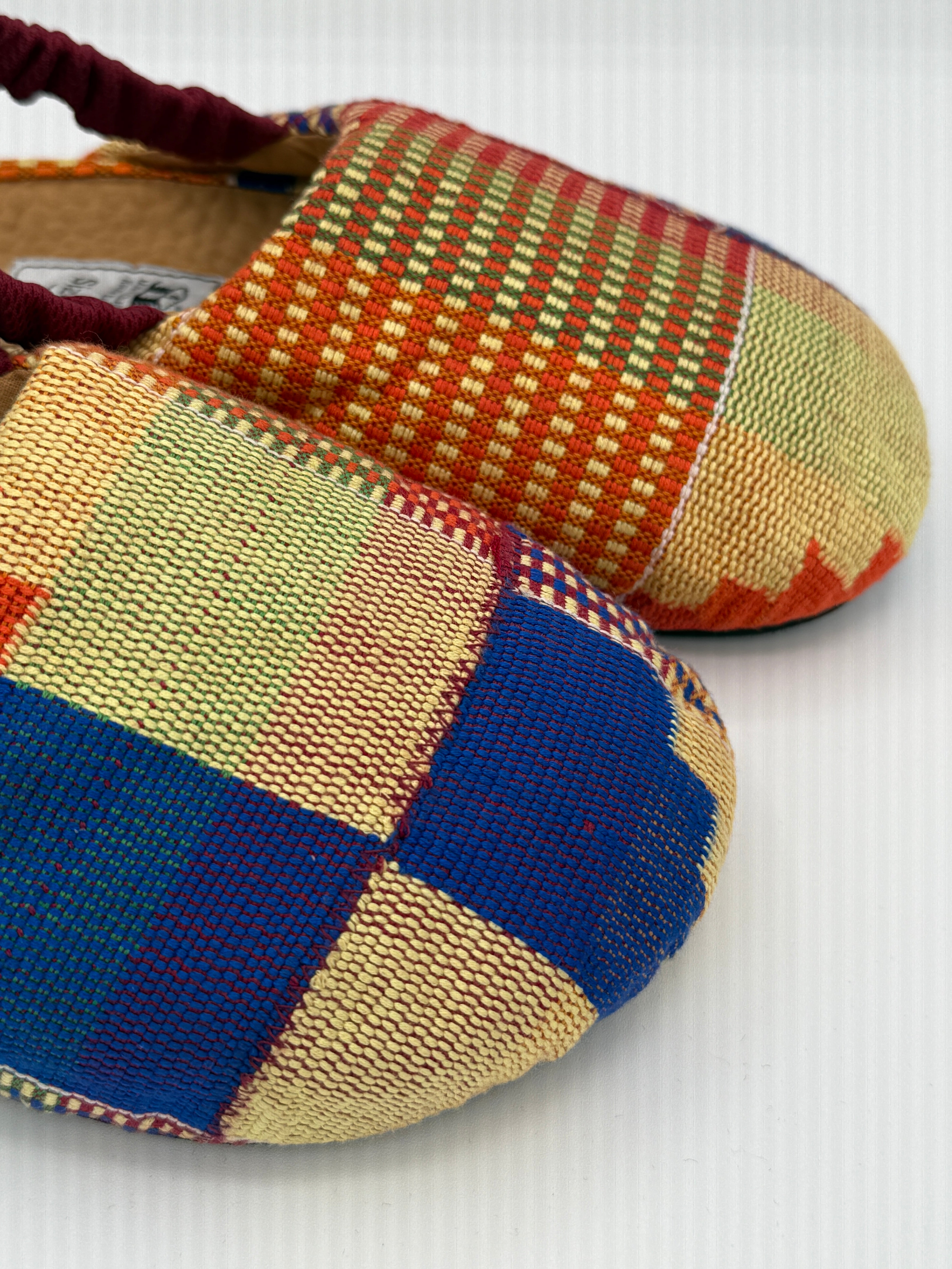 Maakye Kente Handwoven Mule - Orange