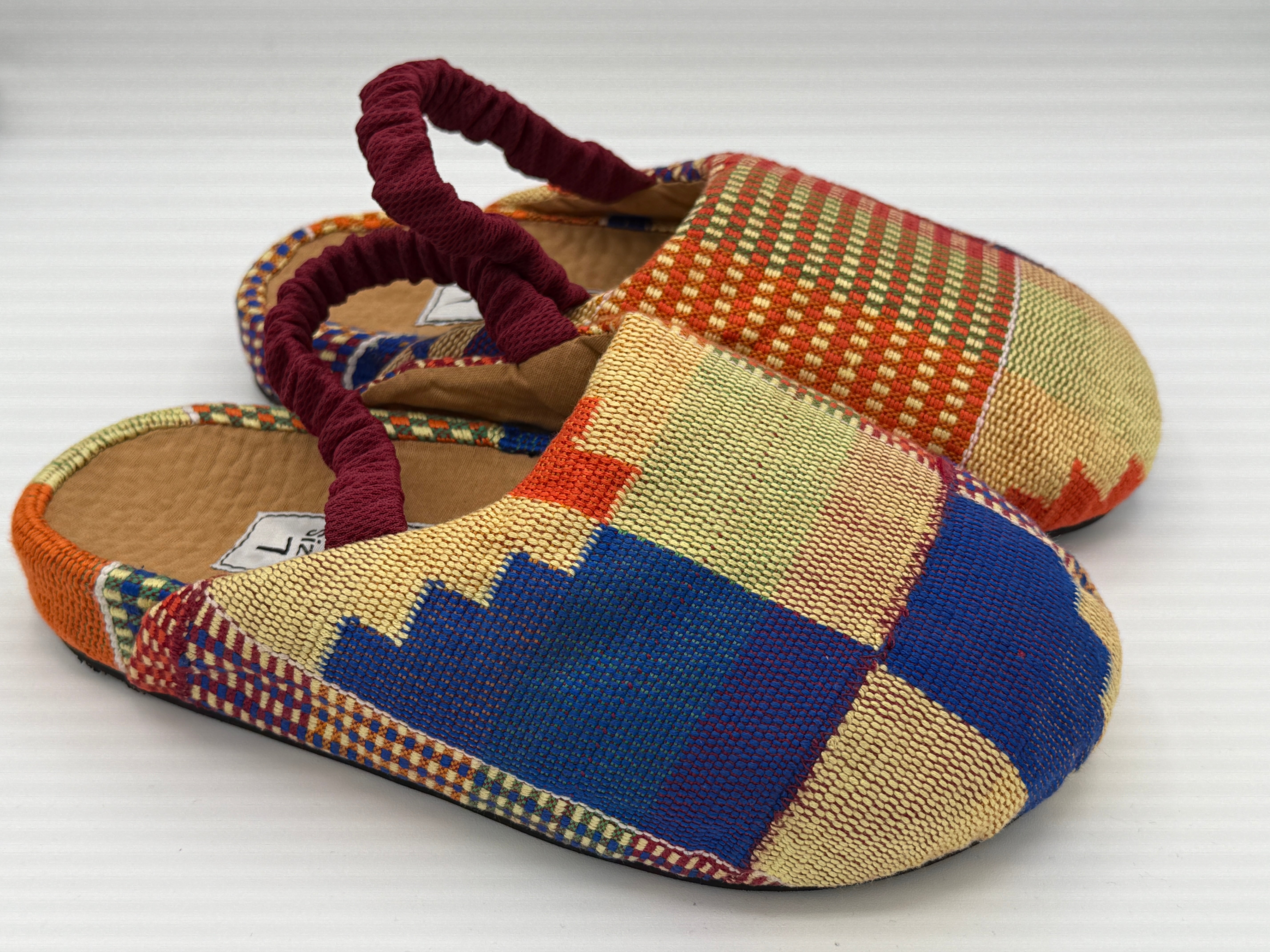 Maakye Kente Handwoven Mule - Orange