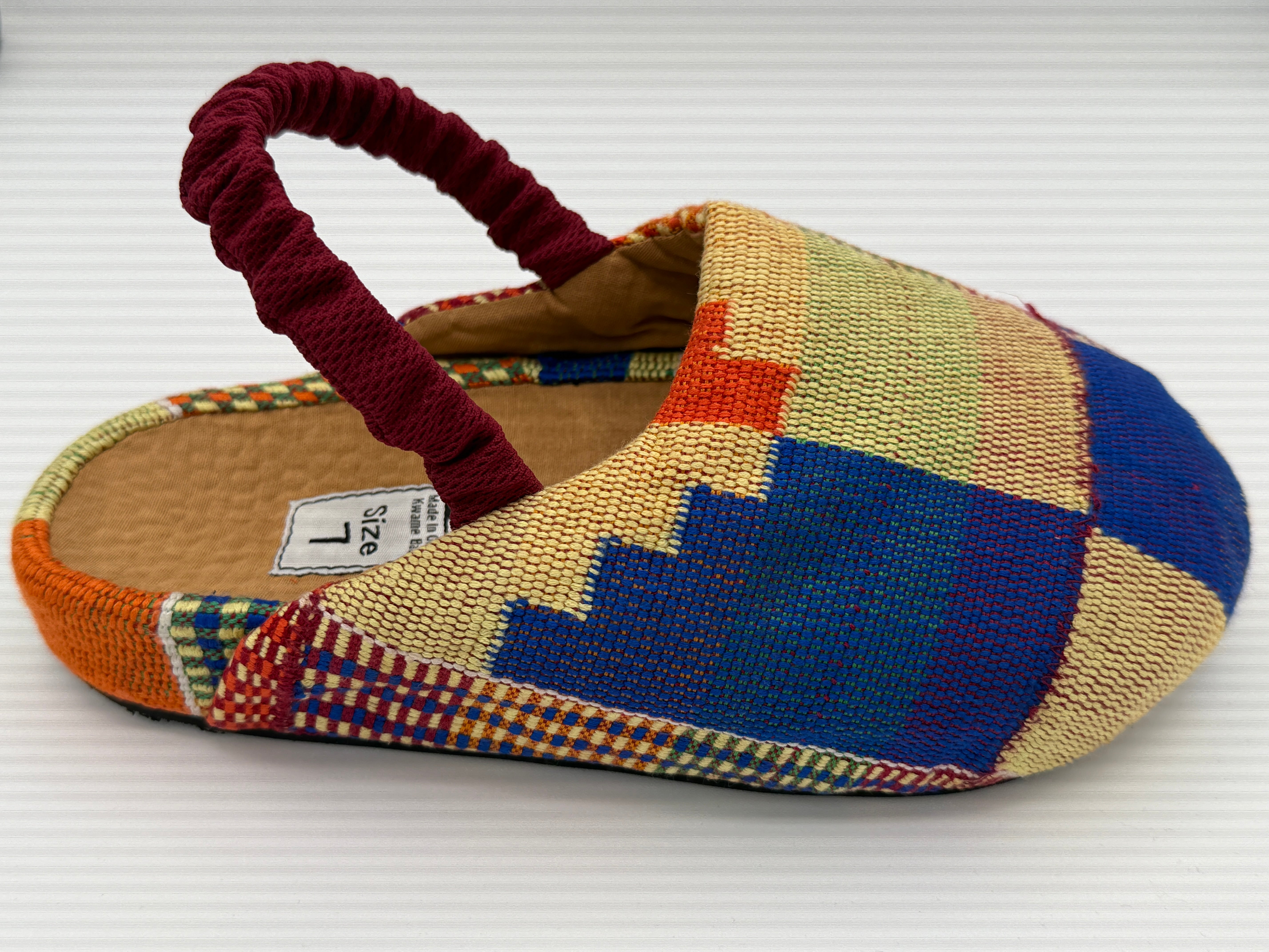 Maakye Kente Handwoven Mule - Orange