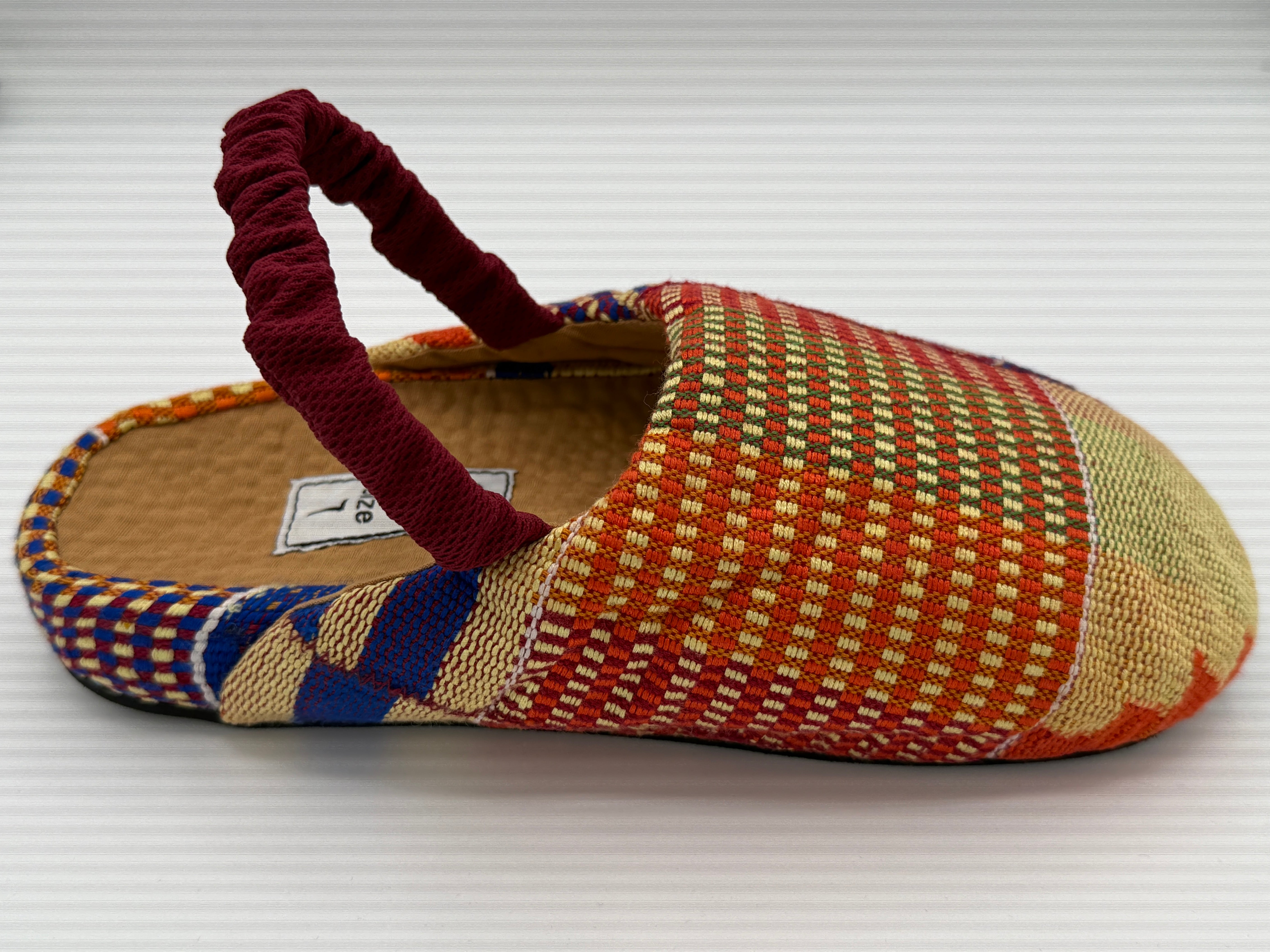 Maakye Kente Handwoven Mule - Orange