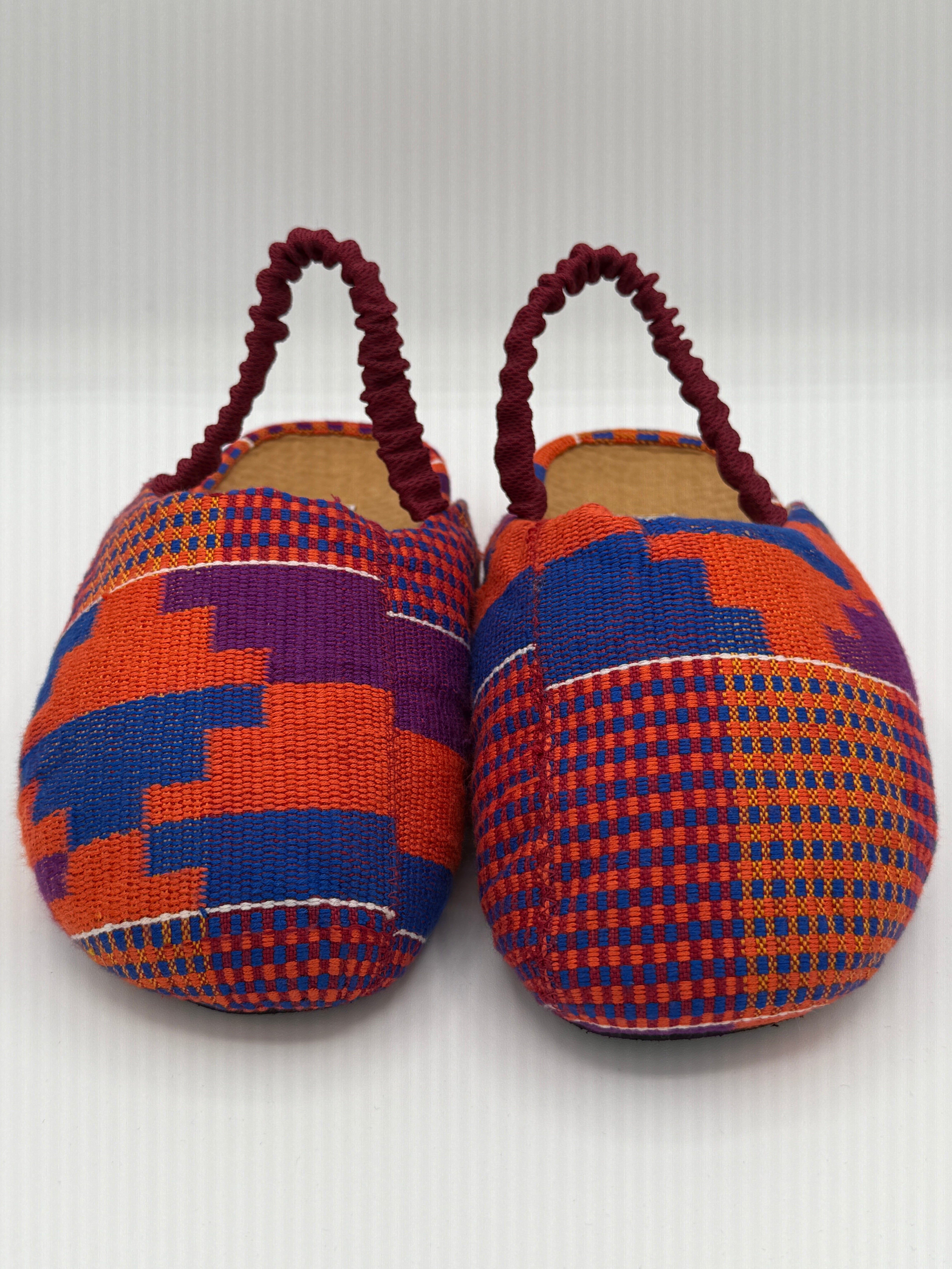 Maakye Kente Handwoven Mule - Purple