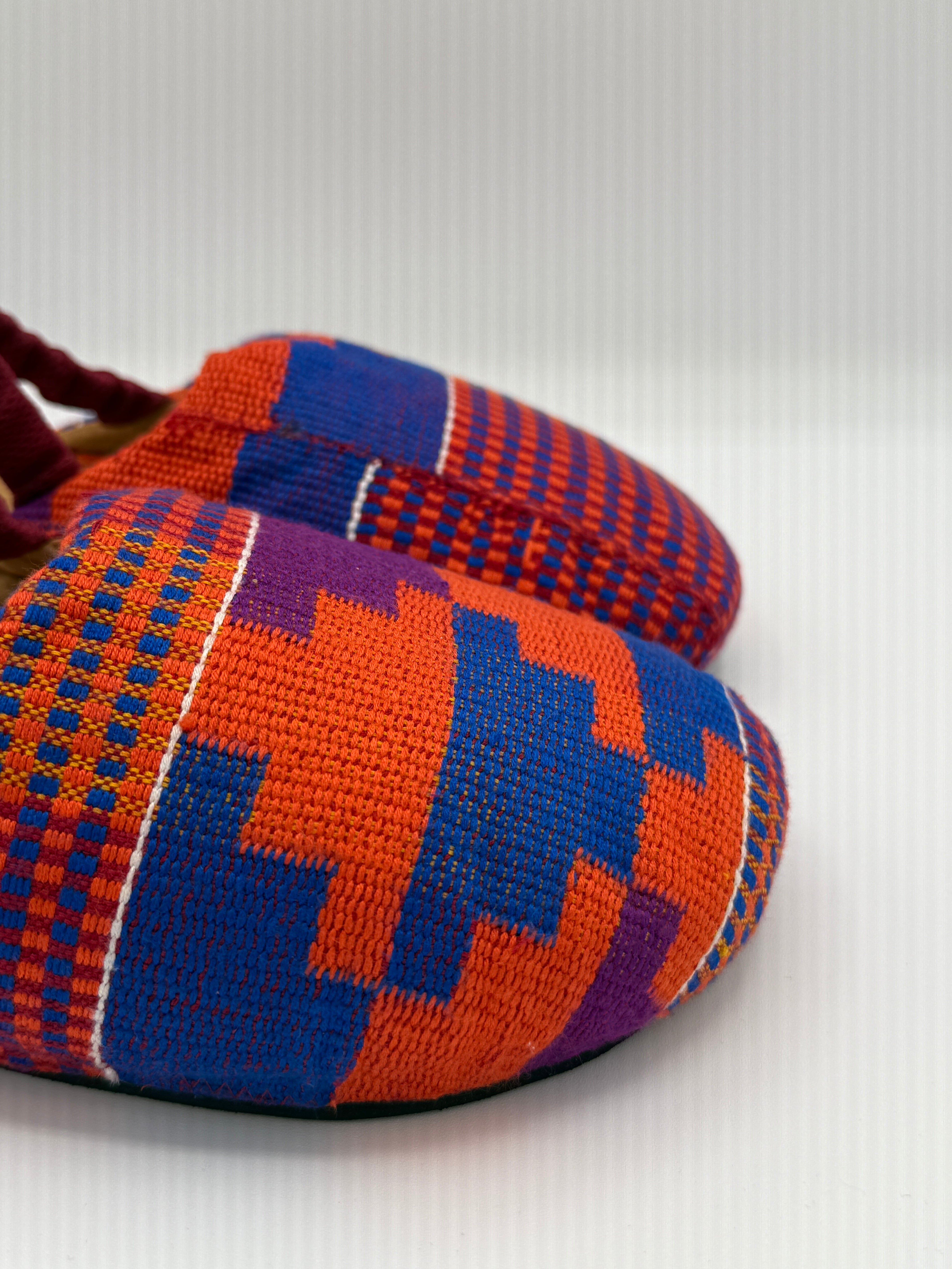 Maakye Kente Handwoven Mule - Purple