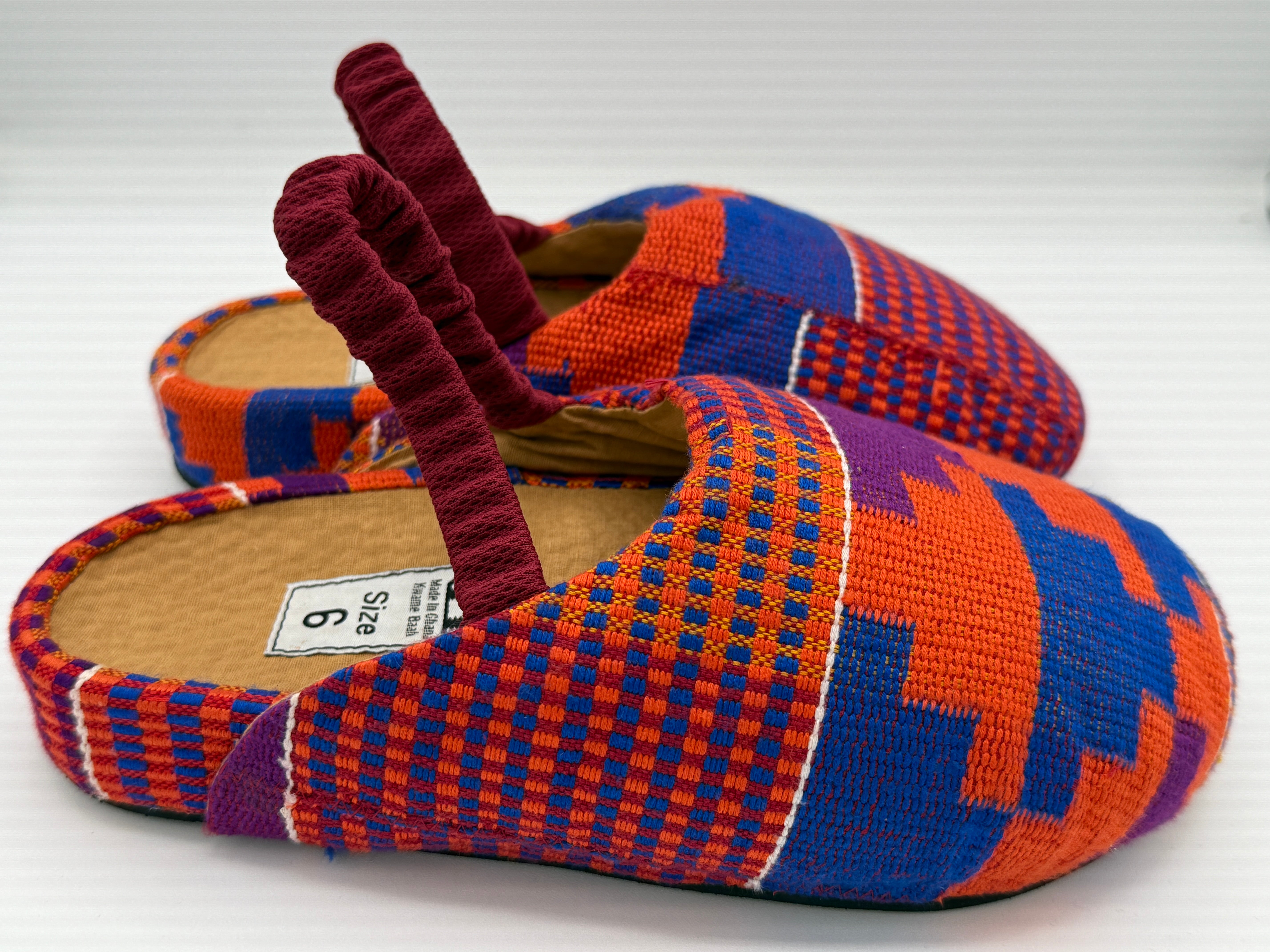 Maakye Kente Handwoven Mule - Purple