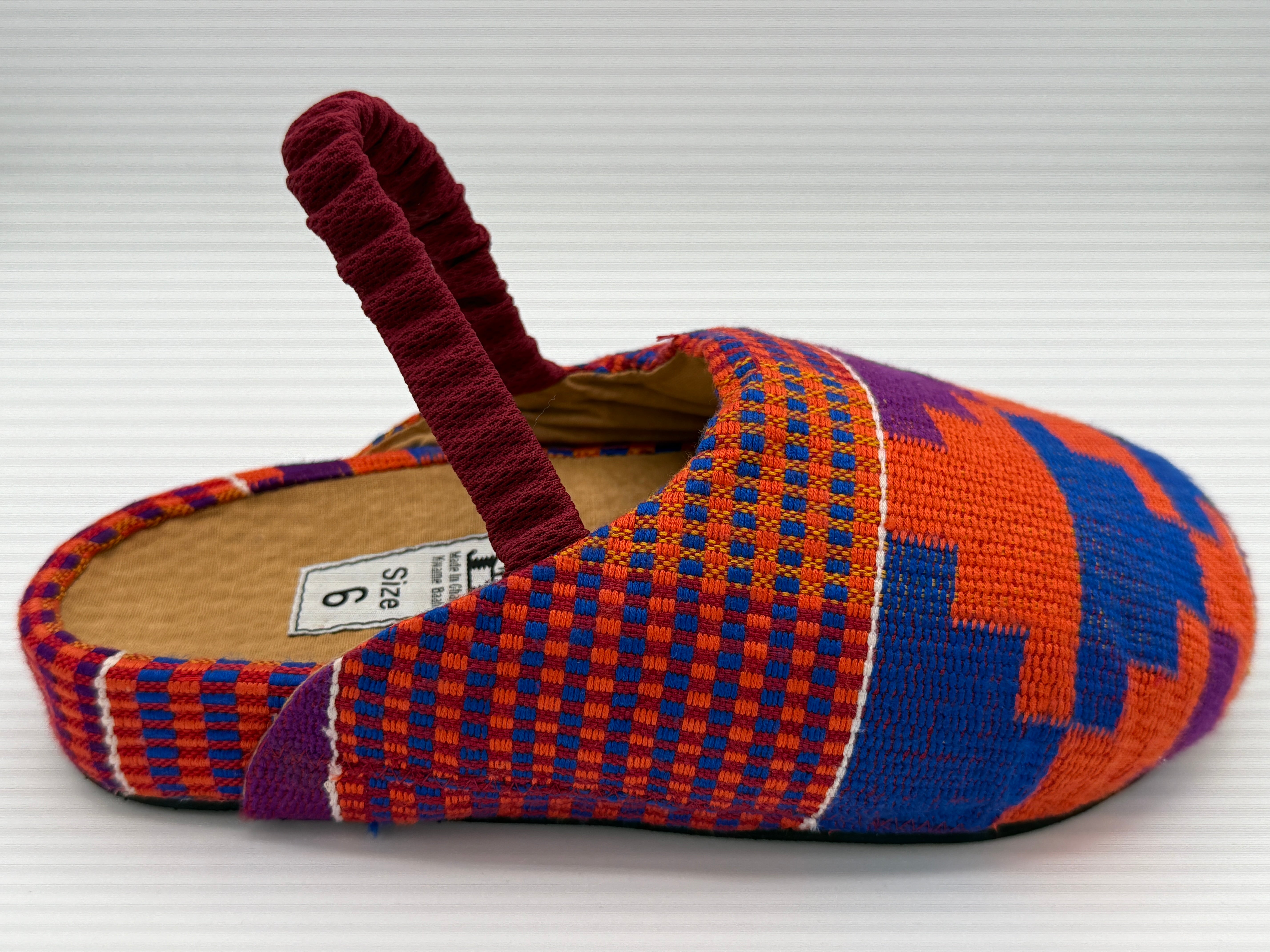 Maakye Kente Handwoven Mule - Purple