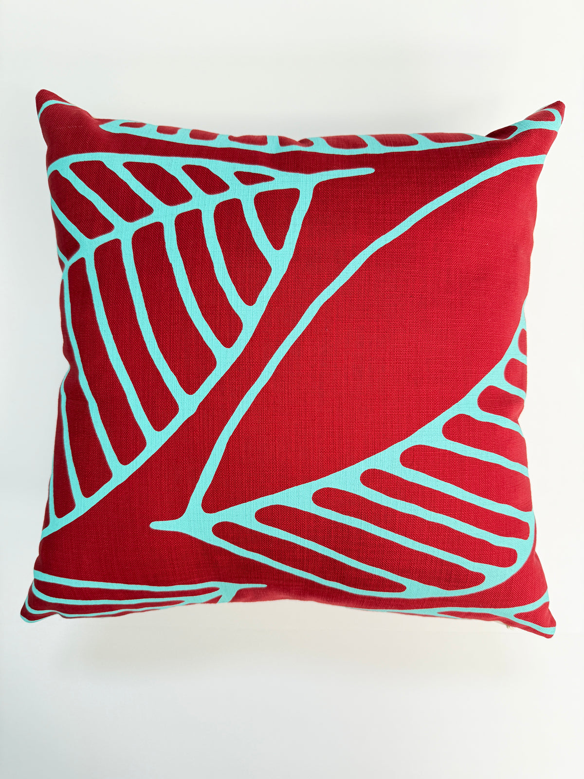 African Print Pillow Cover - Oversized Leaf Design BB