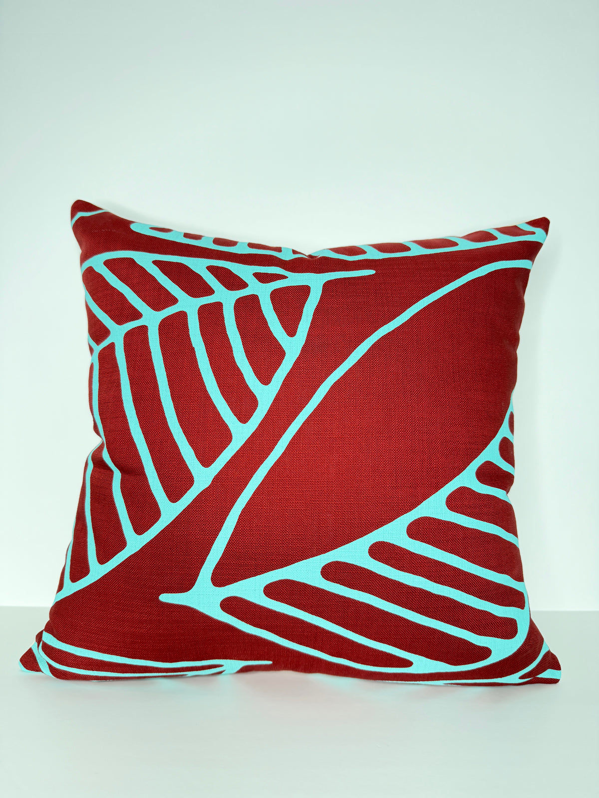 African Print Pillow Cover - Oversized Leaf Design BB