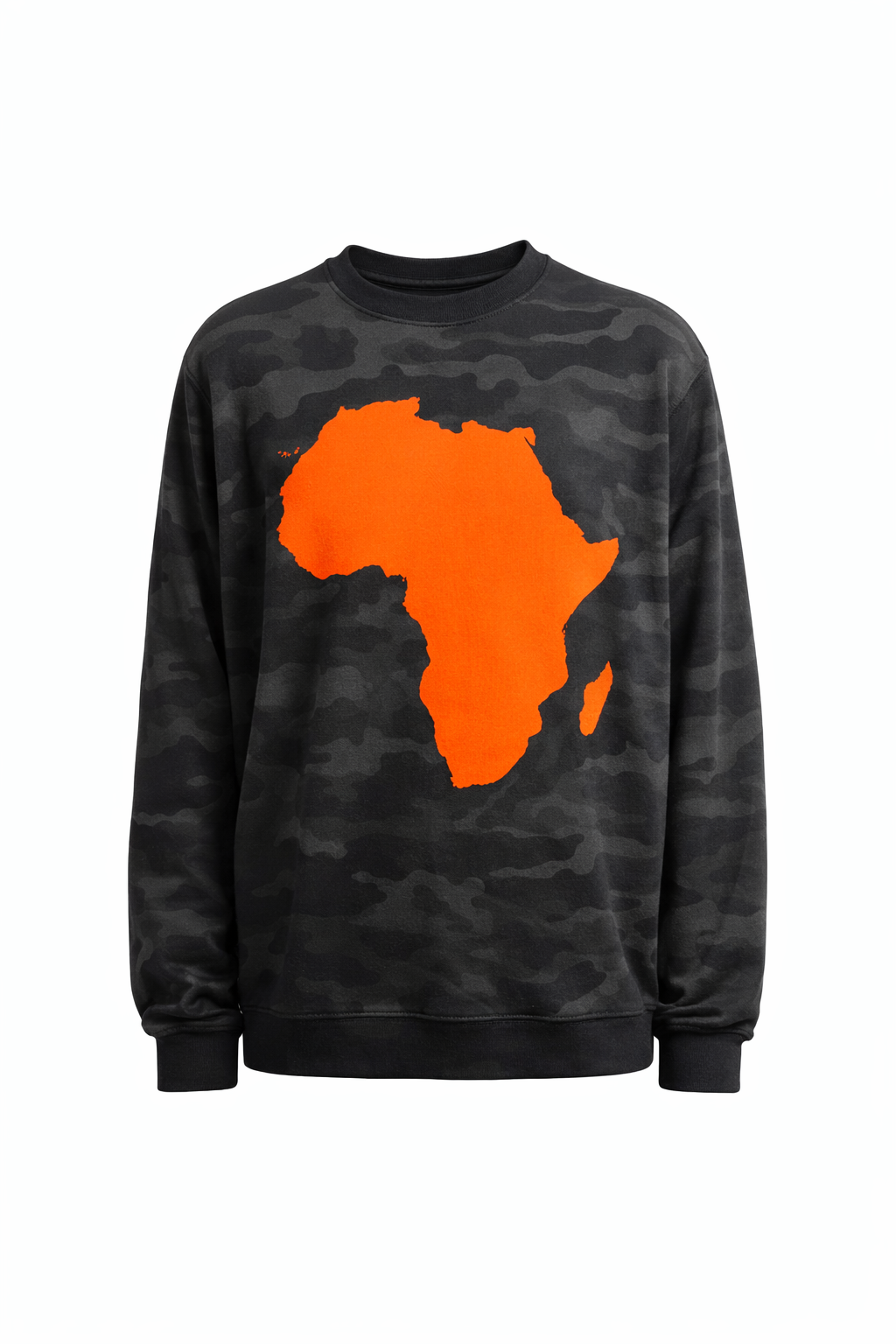 Africa Map Sweatshirt - Black Camo