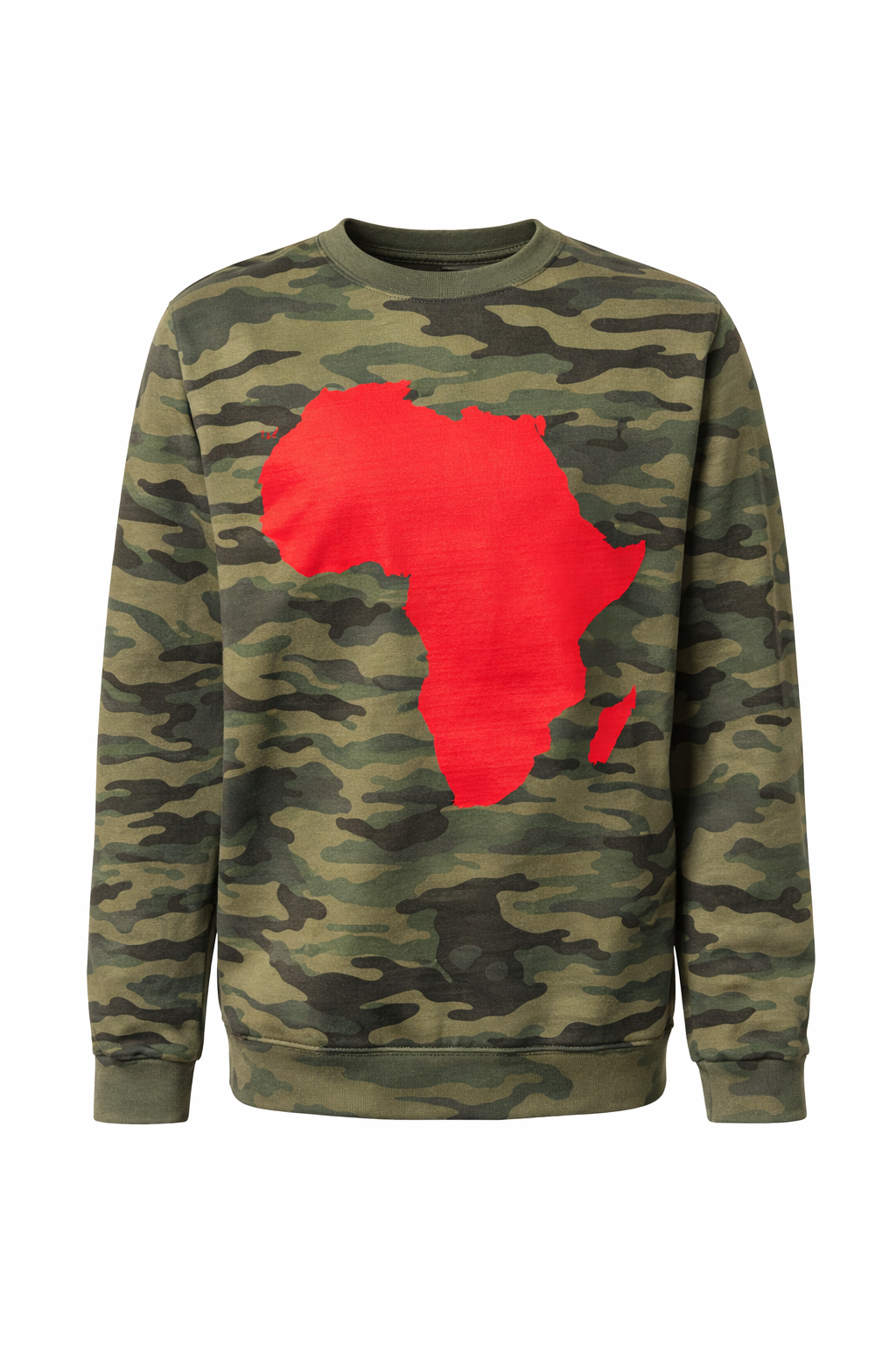 Africa Map Sweatshirt - Army Camo