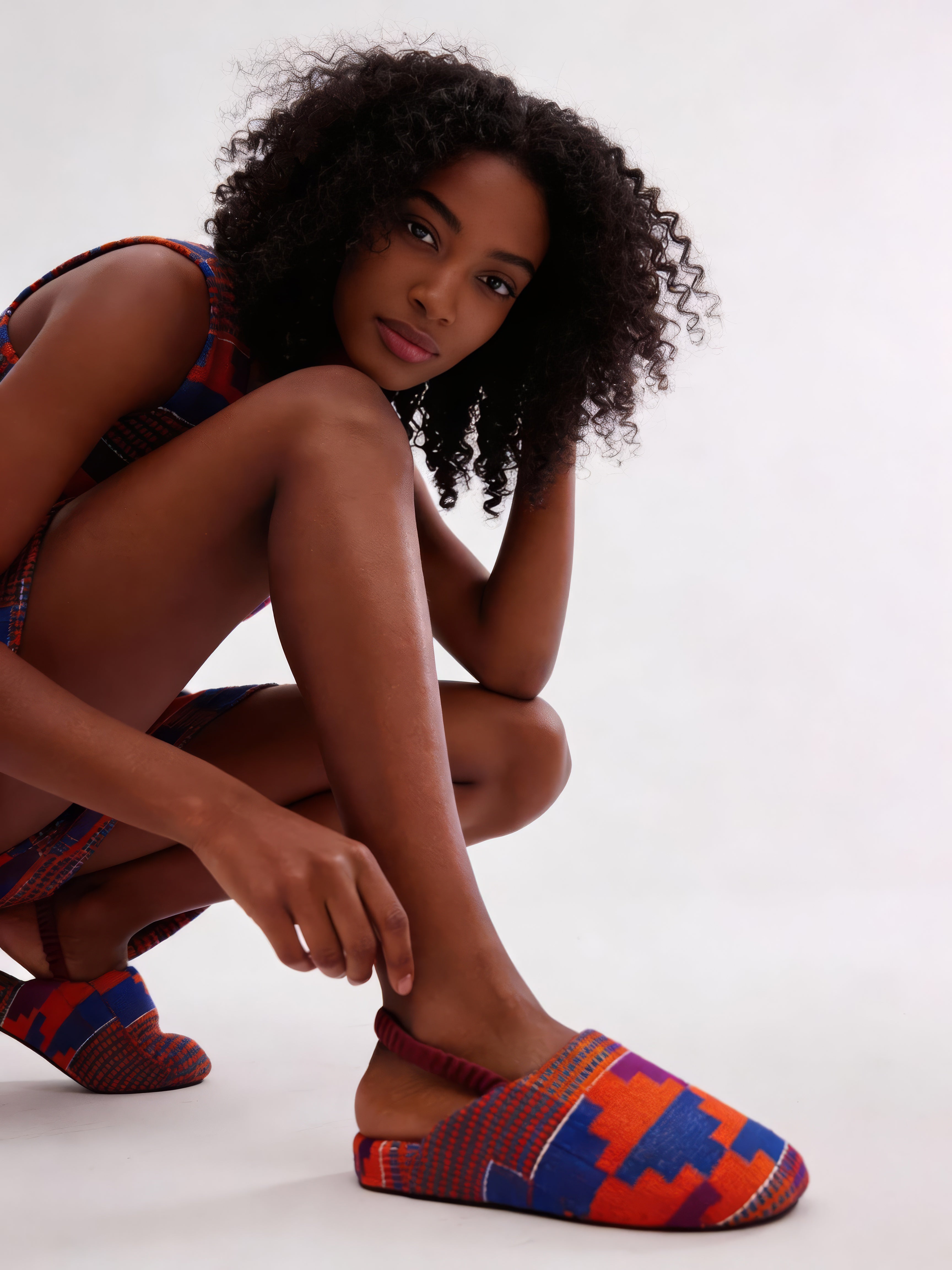 Maakye Kente Handwoven Mule - Purple