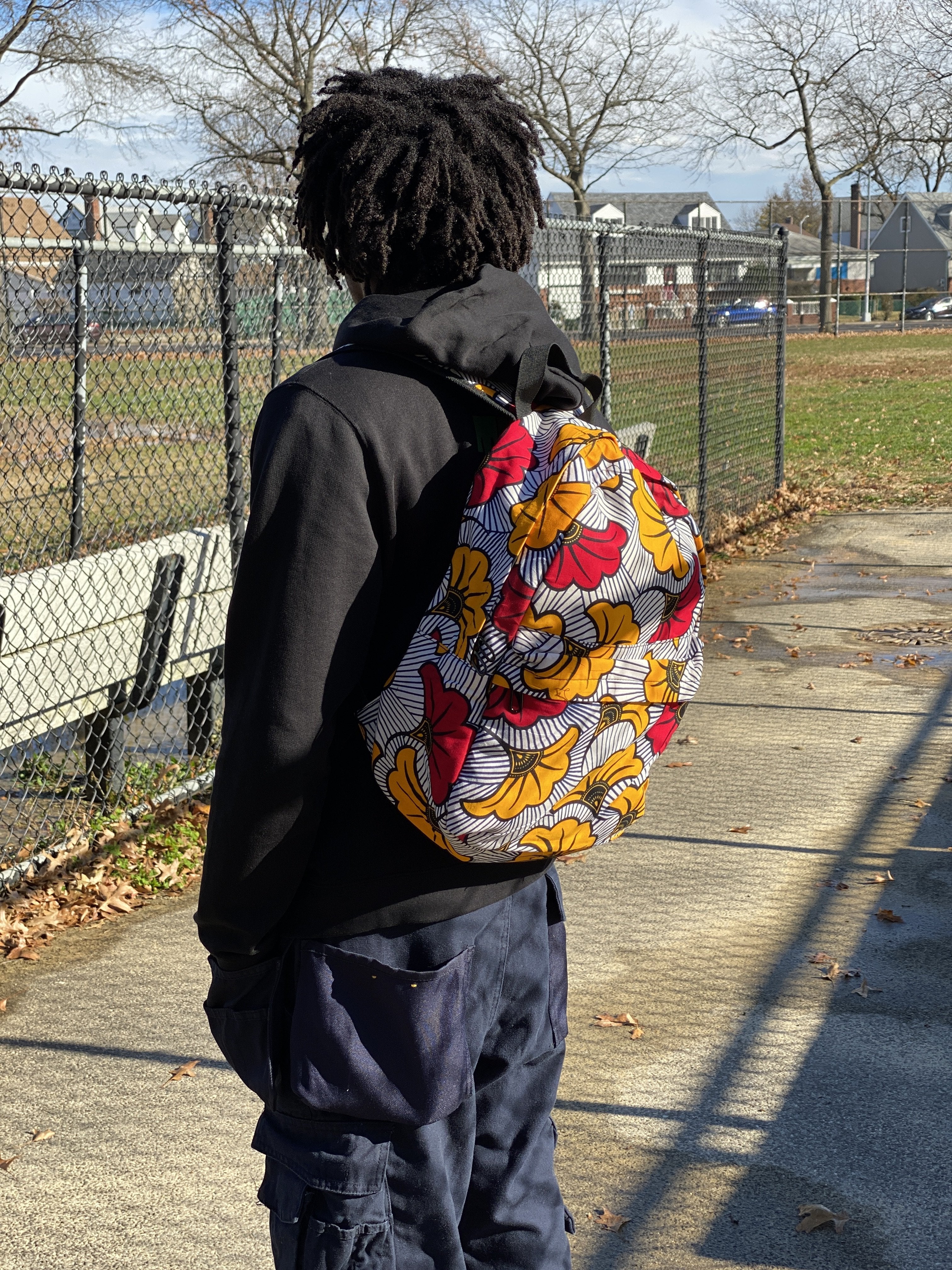 African Print Backpack - Fleurs