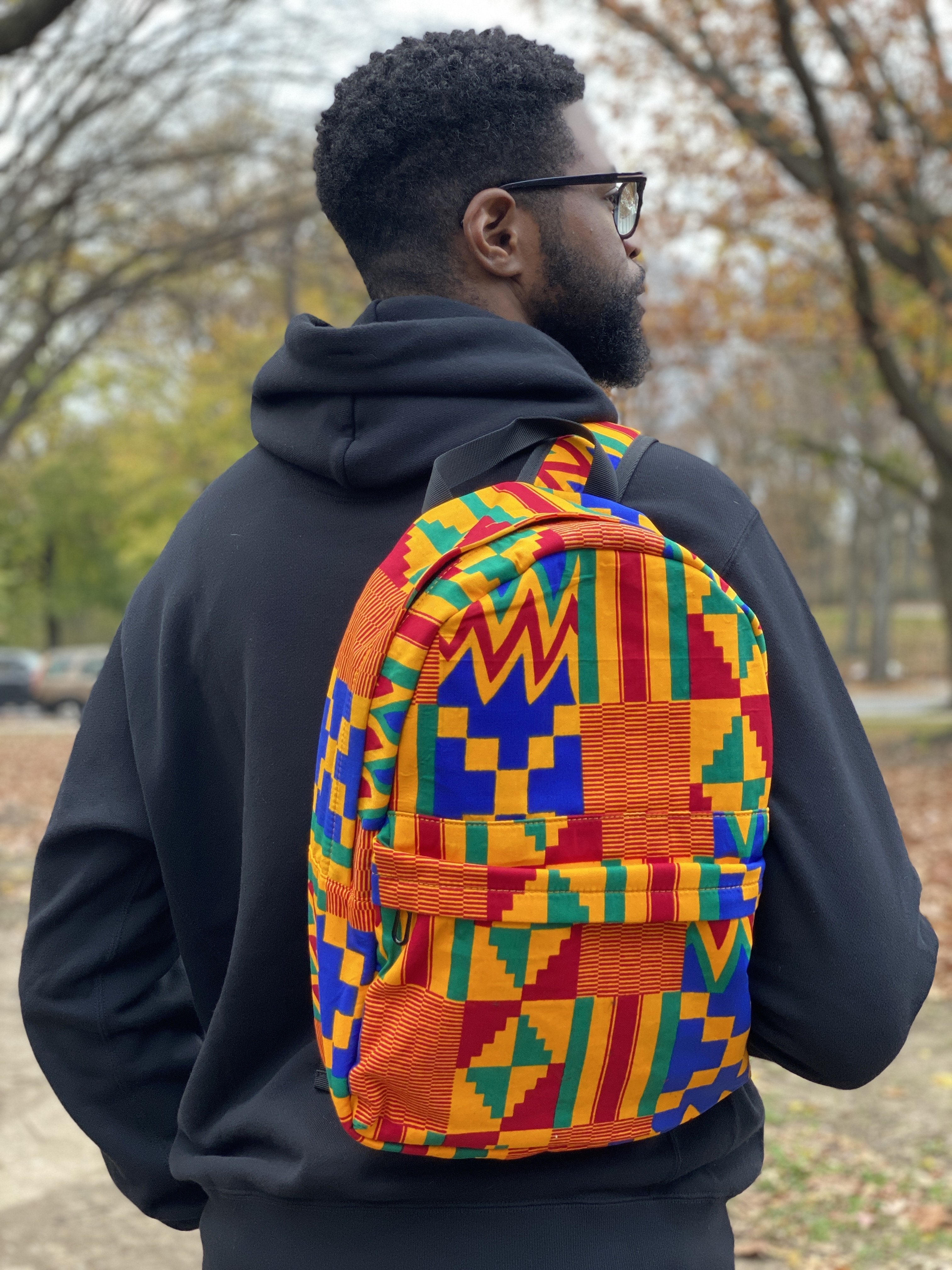 African Print Backpack