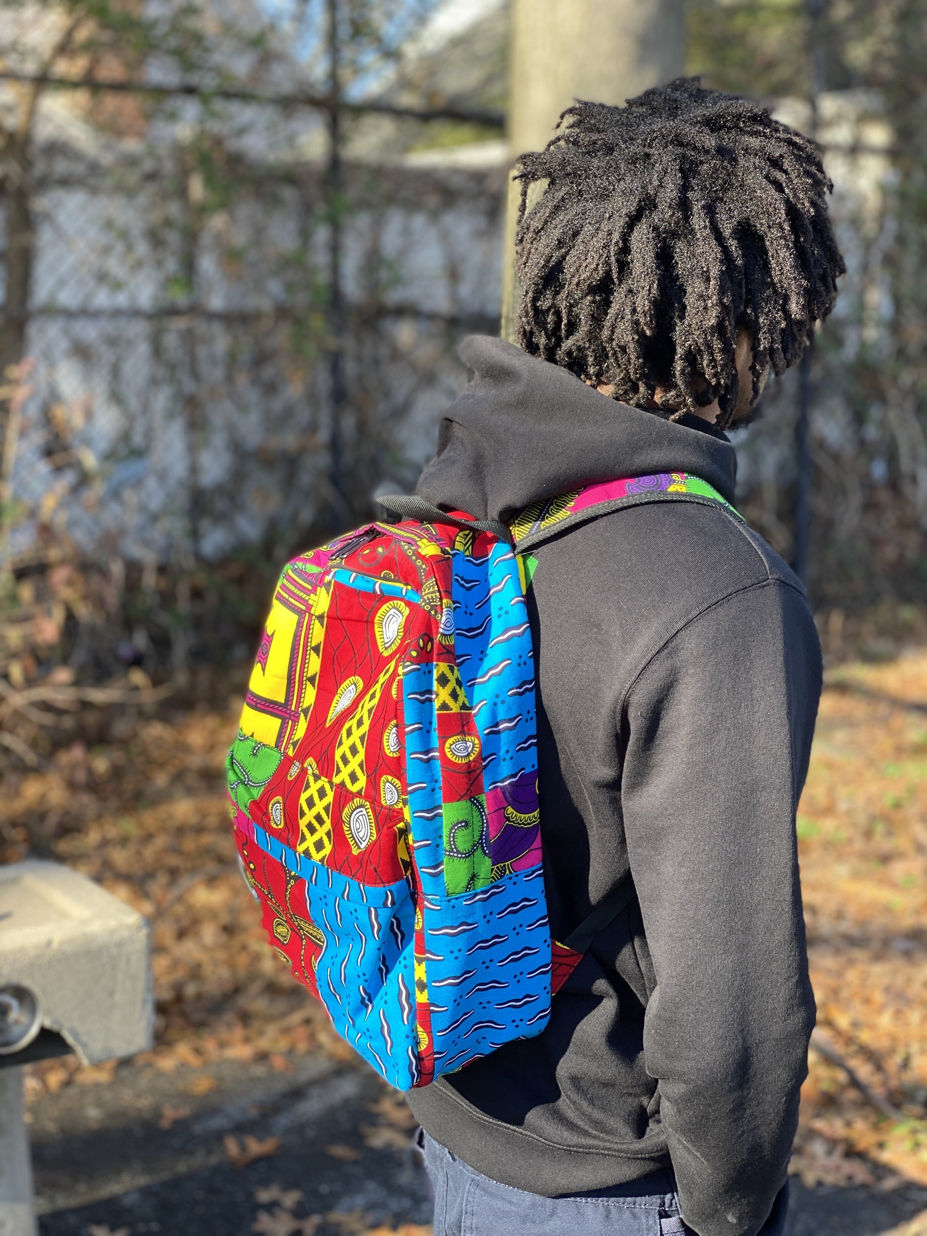 African Print Backpack - Multi Print