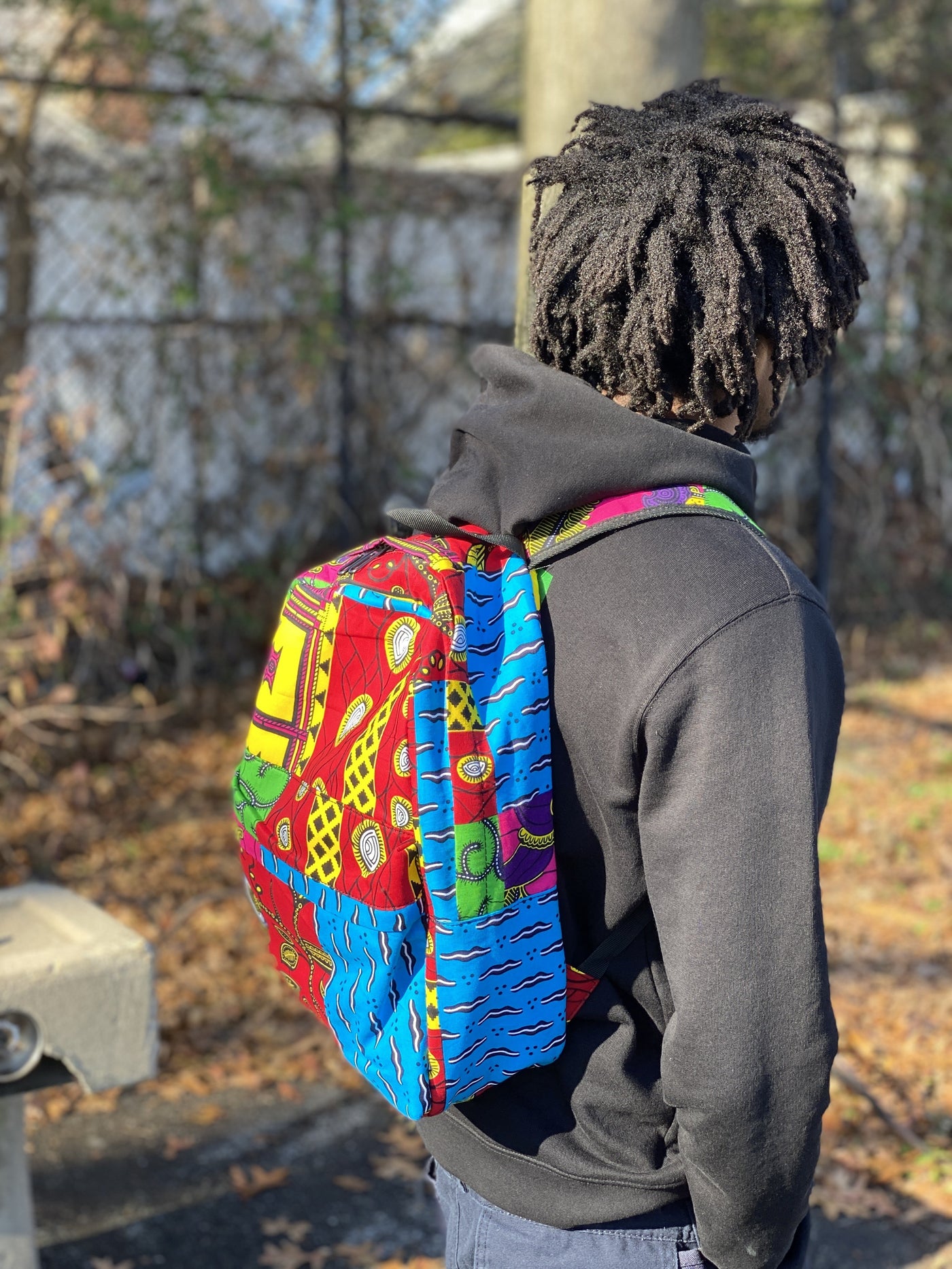 African Print Backpack - Multi Print