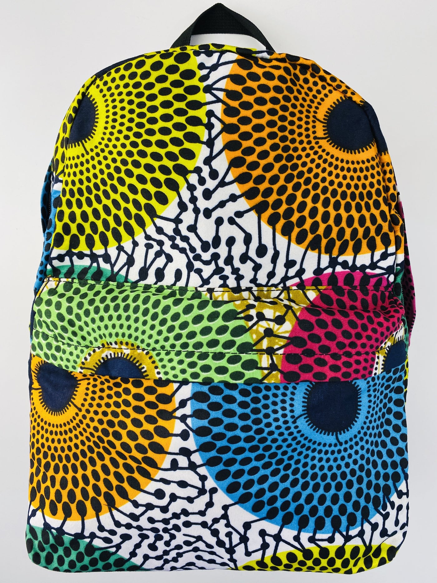 African Print Backpack - Record Multi