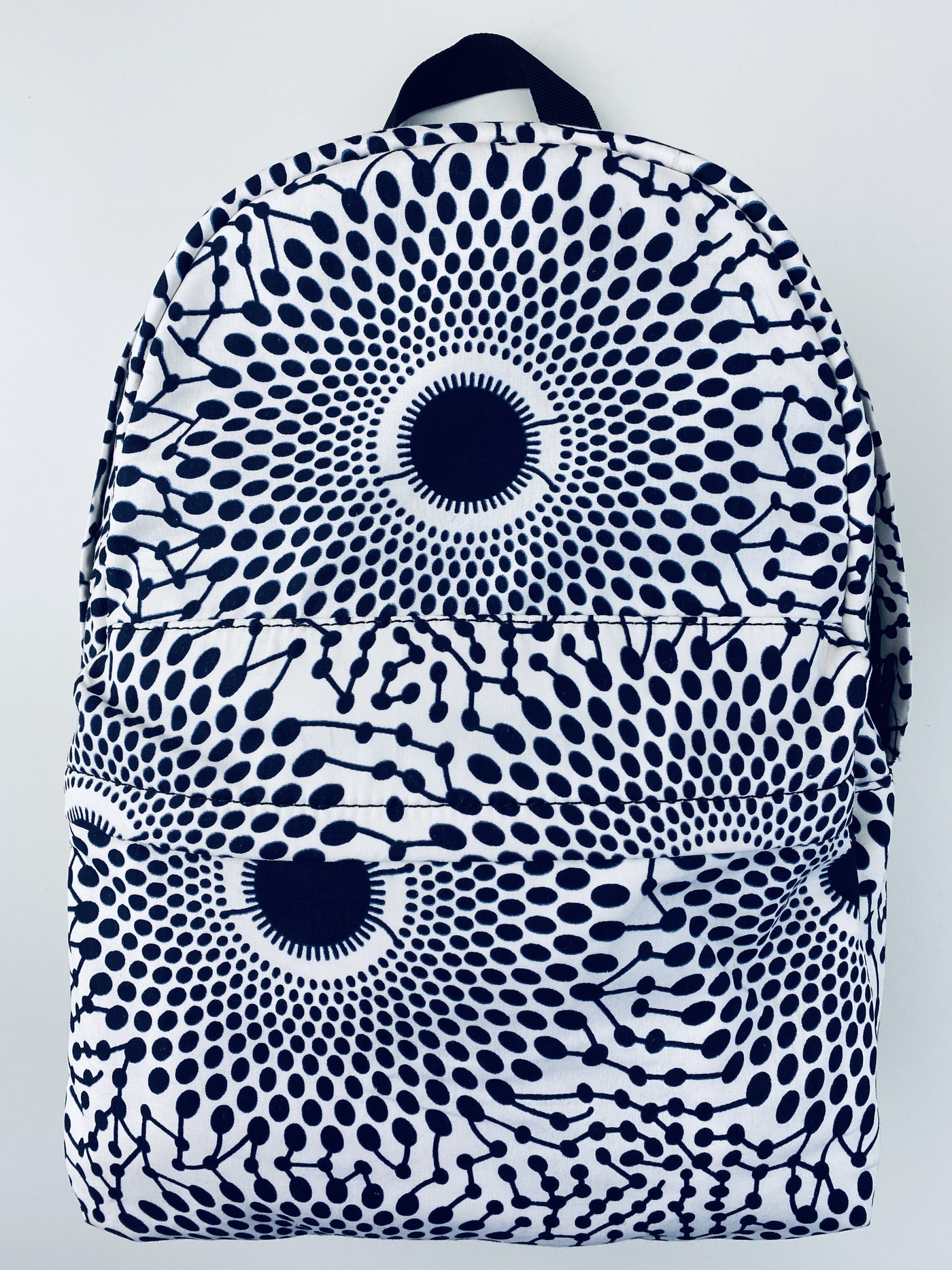 African Print Backpack - Record White